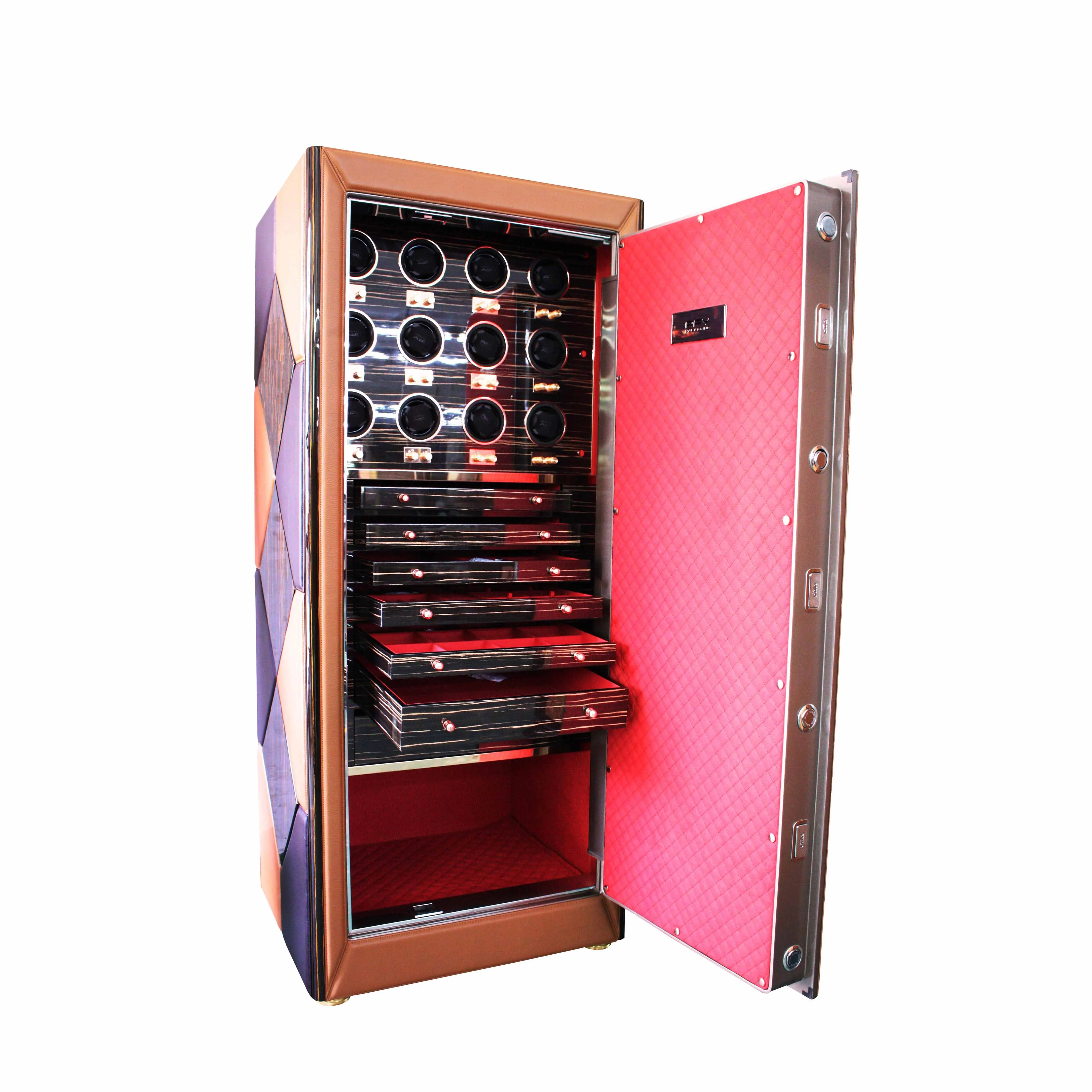 Smart Fingerprint Lock For Home Hotel Security Luxurious Safes Genuine leather safety box FOR WATCHES