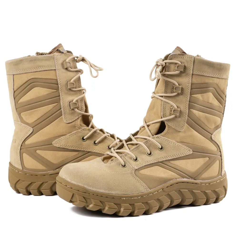 Genuine Leather  Boots  Combat Tactical  Beige  Safety Boots