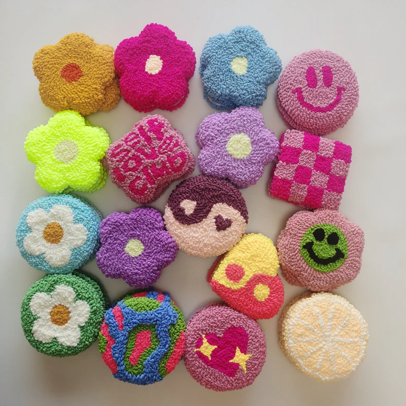 Novelty Gifts Feng Shui Punch Needle Handicraft Coaster Handicraft Cute Rug For Home Decorations