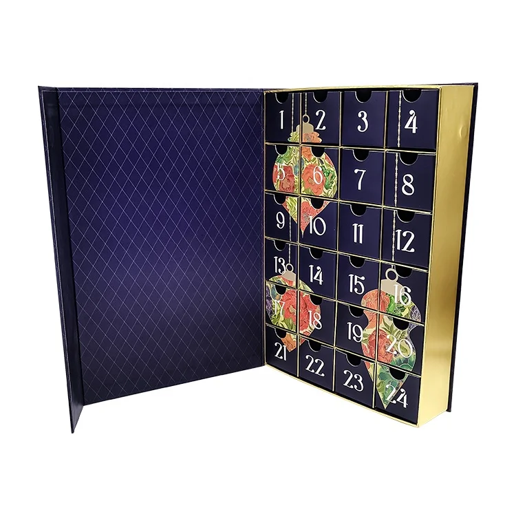 Рождественский косметический ящик, Подарочная коробка для упаковки, игрушки, шоколад, ручной работы, 24 дня, на заказ, картонный пустой Адвент-календарь