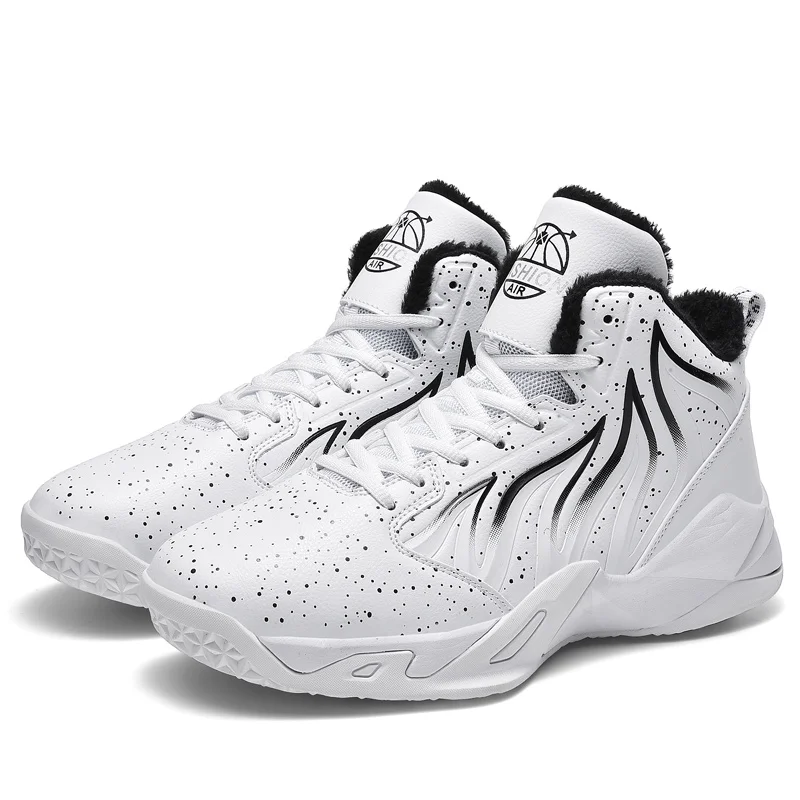 Баскетбольные модные кроссовки большого размера, пара, унисекс, барботерная подошва, микрофибра, кожа, удобные мужские кроссовки, Баскетбольная обувь