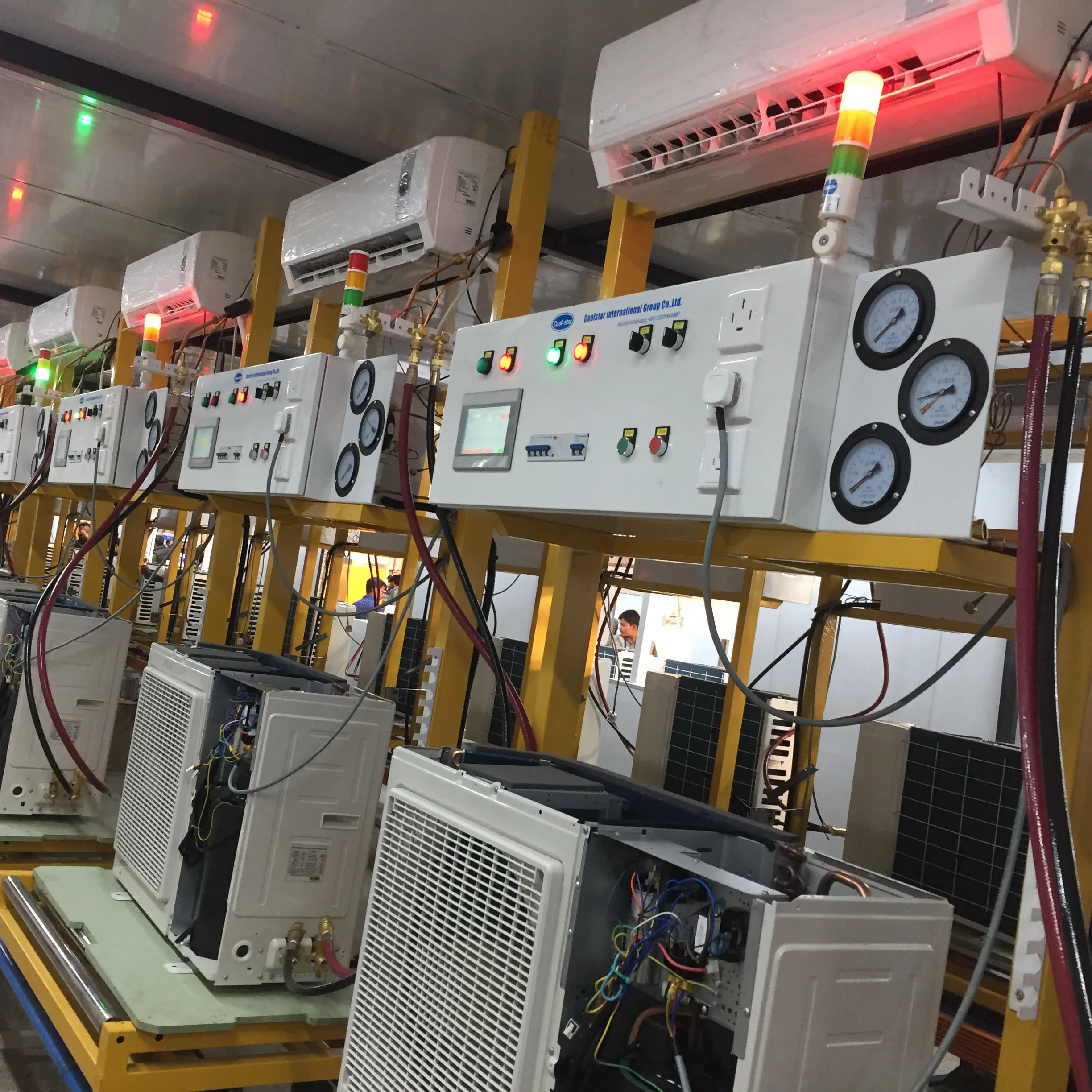 Manual air conditioner assembling line
