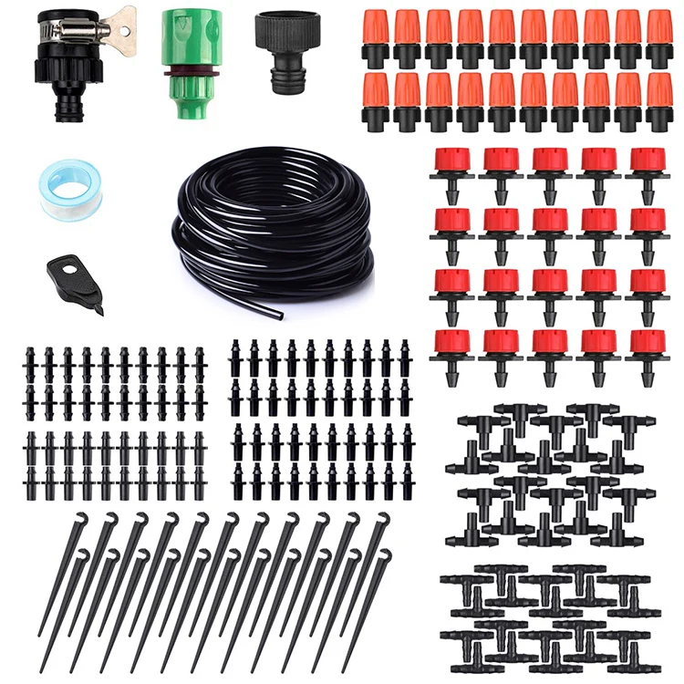 
high quality customized logo plastic 4/7mm hose garden watering drip irrigation system kit farm 