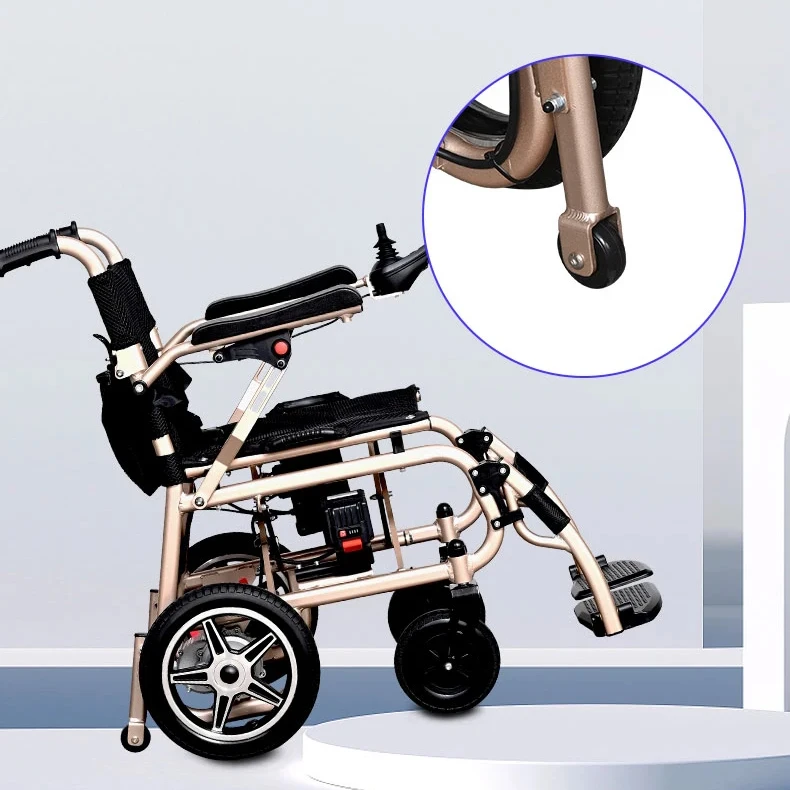 Medical Recommended Rehabilitation Electric Wheelchair Backrest Automatic Brake Mobile Scooter Folding Electric Wheelchair