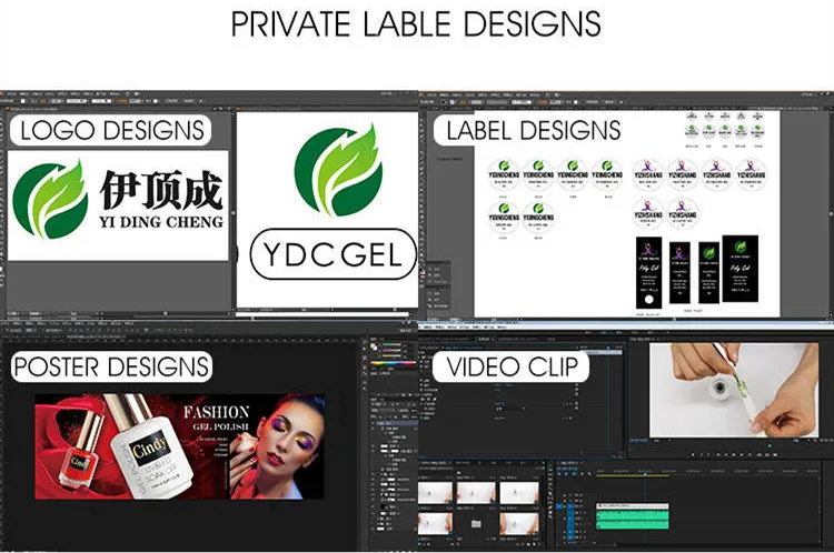 professional nail vendor supply Wholesale bulk Snowflakes self leveling uv gel polish private label rubber base nails