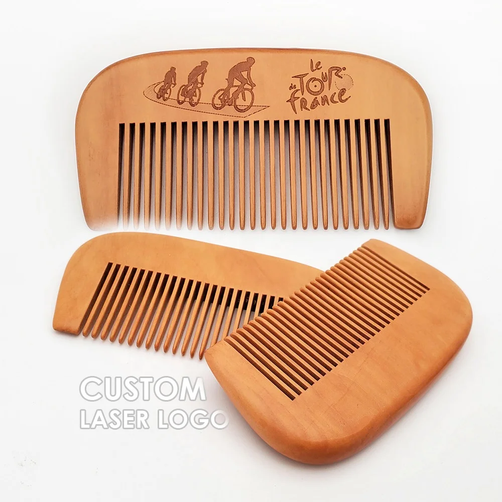 Custom Laser Logo Quality Wooden Comb for Hair or Beard