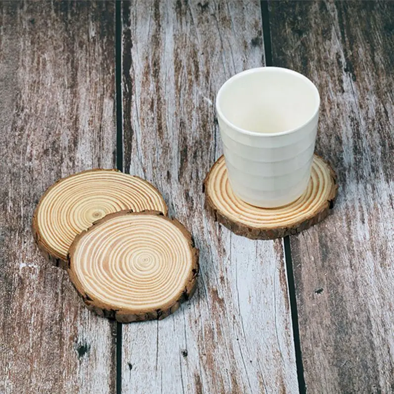 Round Pieces Small Crafts Birch Wood Slices Rustic Natural Plaque Home Decoration Accessories Modern Carved Folk Art Engraving