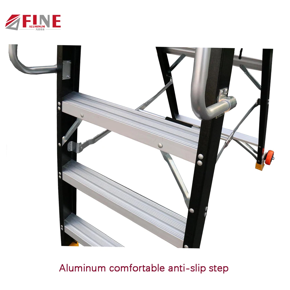 Fiberglass Platform Ladder Insulation Movable Aluminum Platform Step Ladder