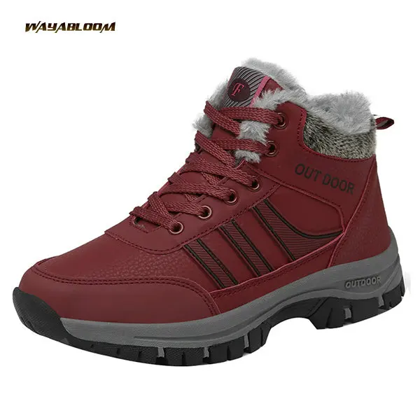 Wholesale Winter plush warm cotton shoes casual sports unisex large outdoor hiking snow boots