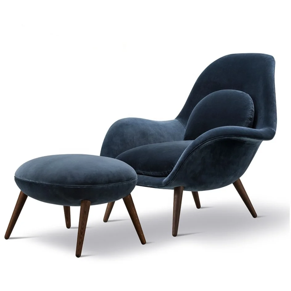 Modern Living Hotel Villa Lobby Furniture Nordic Italian Design Armchair Accent Chair Velvet Fabric Lounge Chair