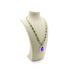 Wholesale Earrings Necklace Bust Wooden Jewelry Display Stand Set Custom Logo Microfiber Jewelry Display Stand Holder