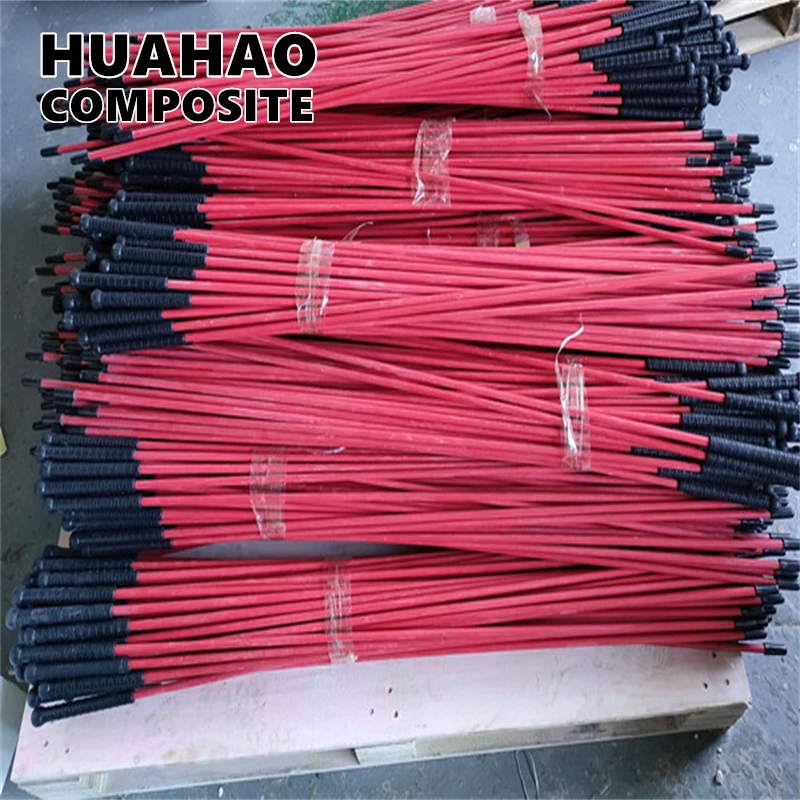 3/8inch 10mm Fiberglass cattle sticks whip rod walking stick with black rubber handle