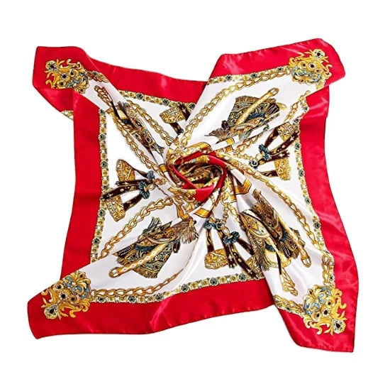 BSCI China Shenzhen Red Black Floral Print Fashion Summer Best Selling Scarfs Shawls Women