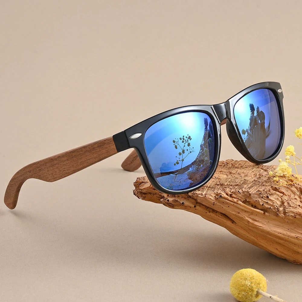 Heat Retro Wooden Sunglasses for Men and Women TAC polarization lens UV400 glasses Customized bamboo sun glasses Driving sports