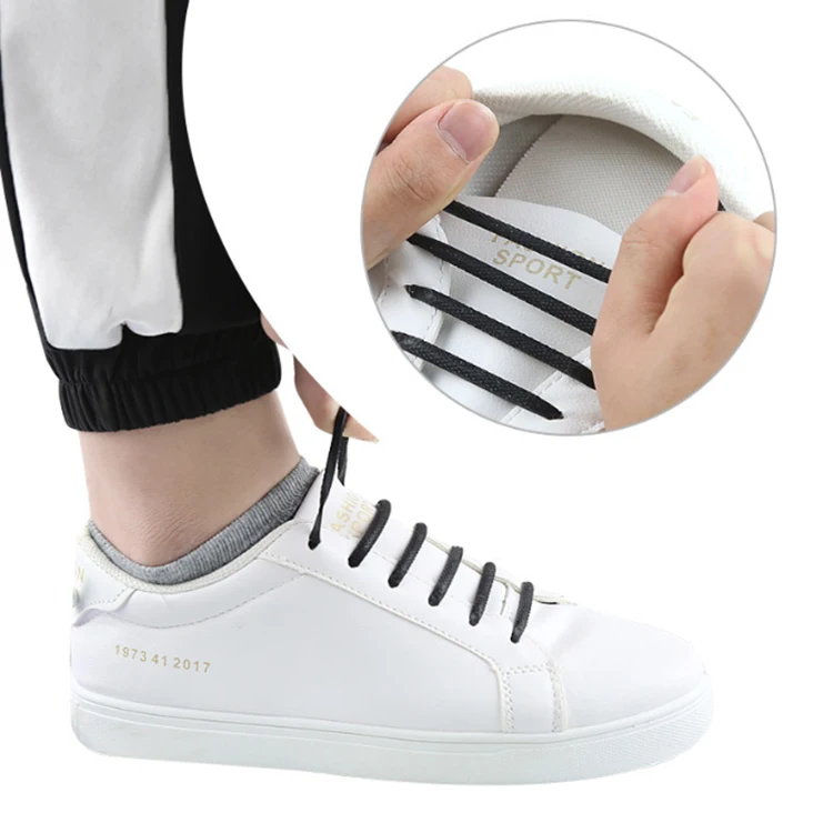 suitable for sneaker casual shoes no tie elastic silicone shoe laces for kids and adult