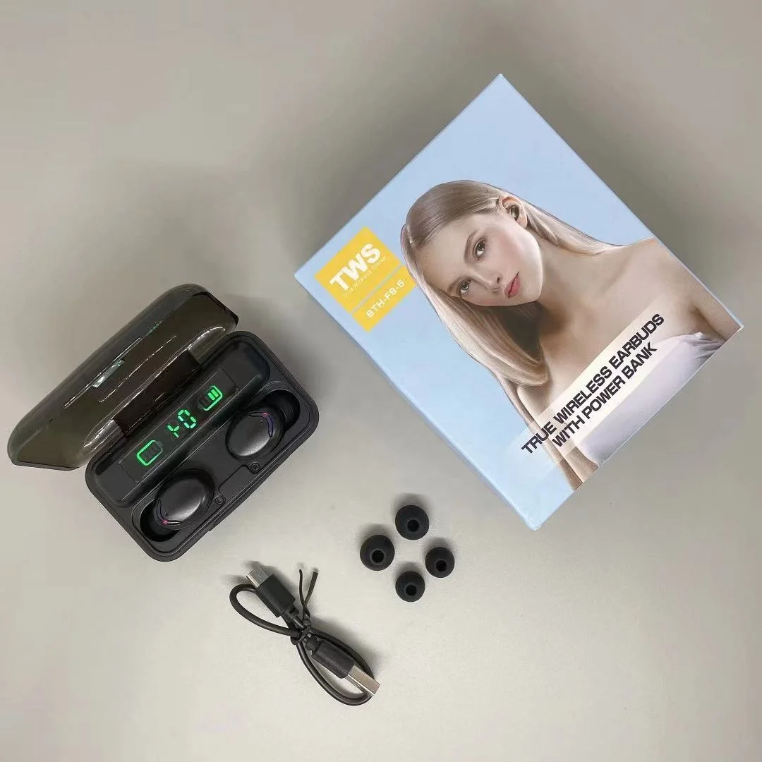 2021 модные F9-5C наушники-вкладыши TWS с V 5,0 наушники беспроводные наушники 9D стерео Спортивная гарнитура со светодиодной подсветкой, чехол для телефона