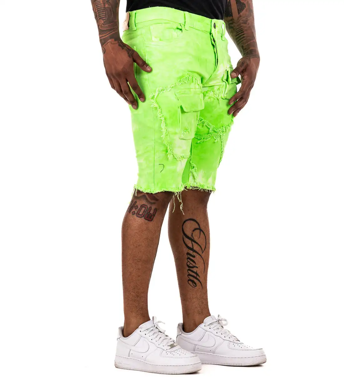 High Quality manufacturers OEM&ODM Custom logo multi pocke heavyweight oversized unisex stacked track joggers men denim shorts