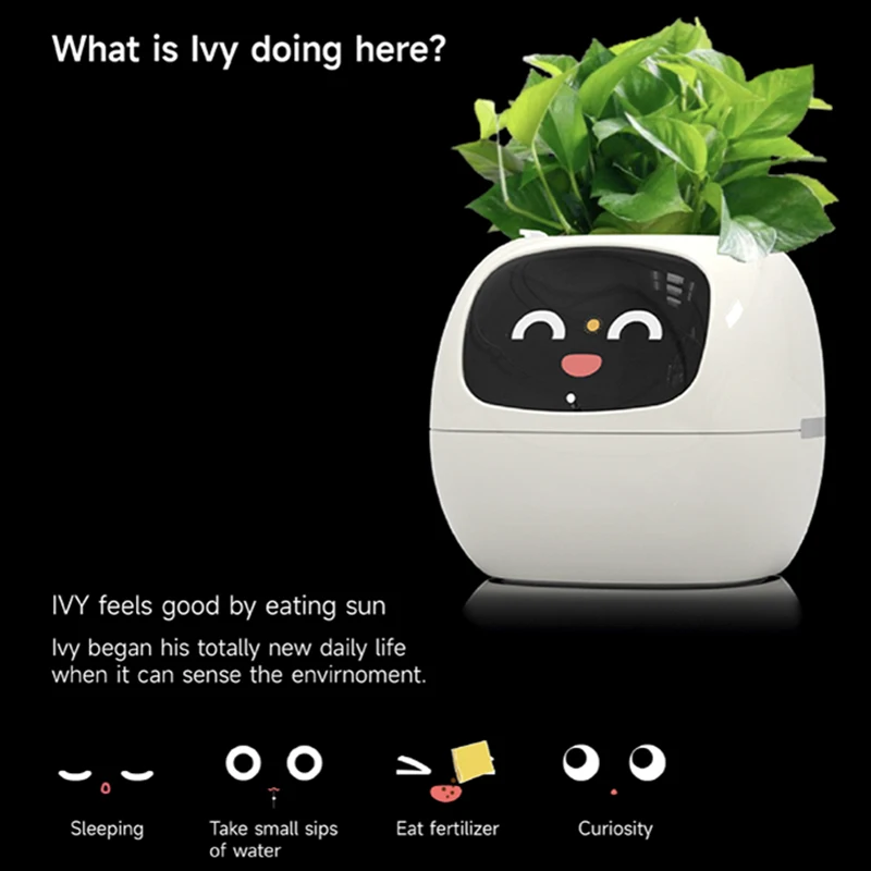 Mini Plantpot With Cute Desktop Pet Looklike APP Control Flower pot Animeted Tamagochi Creative Interaction Minismart Planter