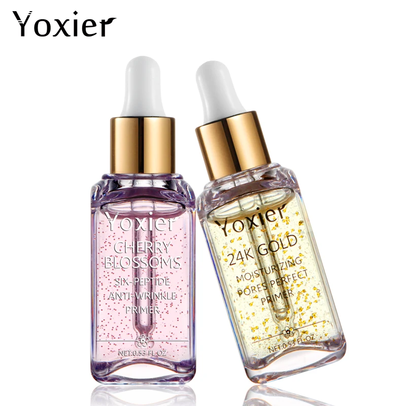  YOXIER 24K золото и цветение вишни праймер Сыворотка для ЛИЦА ПРАЙМЕР частная марка органический