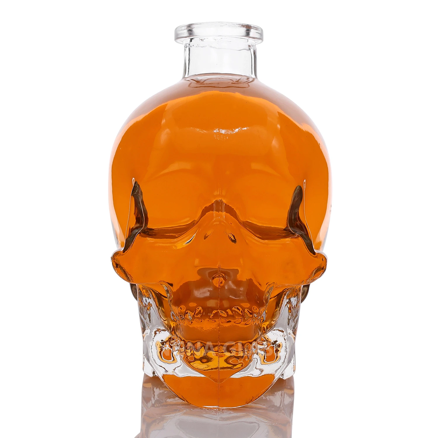 750 ml skull shape glass whisky bottle custom unique glass bottle manufacturers wholesale reusable glass bottles for spirits