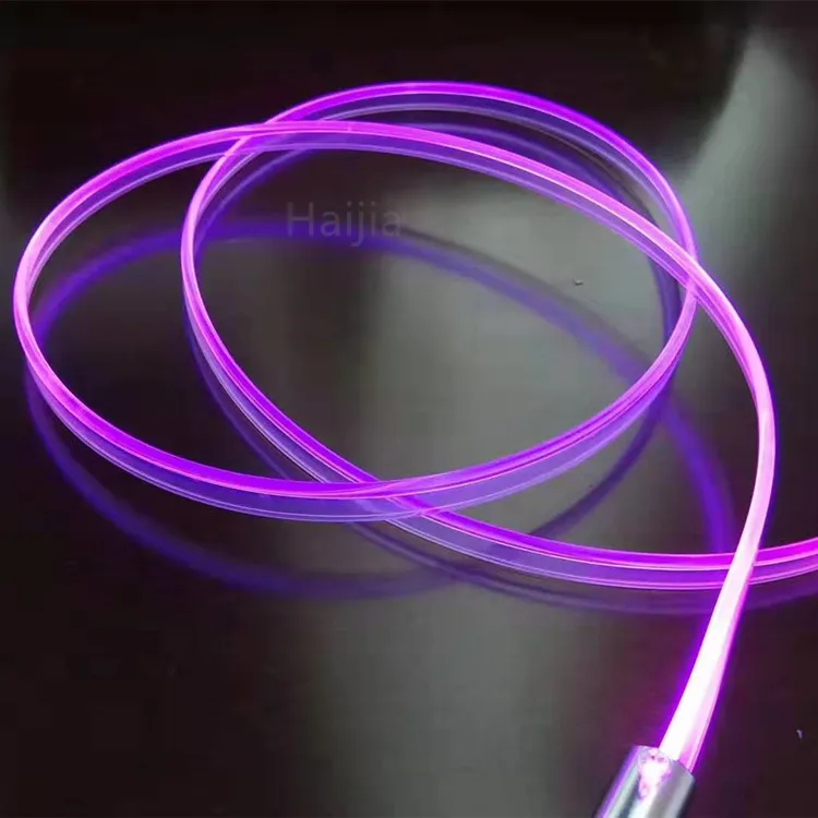 car DIY atmosphere led decoration neon light 12V car interior led flexible lamp side glow fiber wire for dashboard