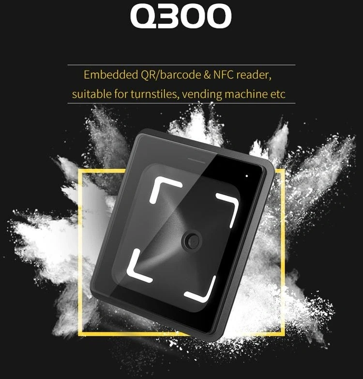 Q300 1D 2D QR Code Barcode Scanner for RFID Smart Card & NFC Reader Access control Turnstiles Veding Machine