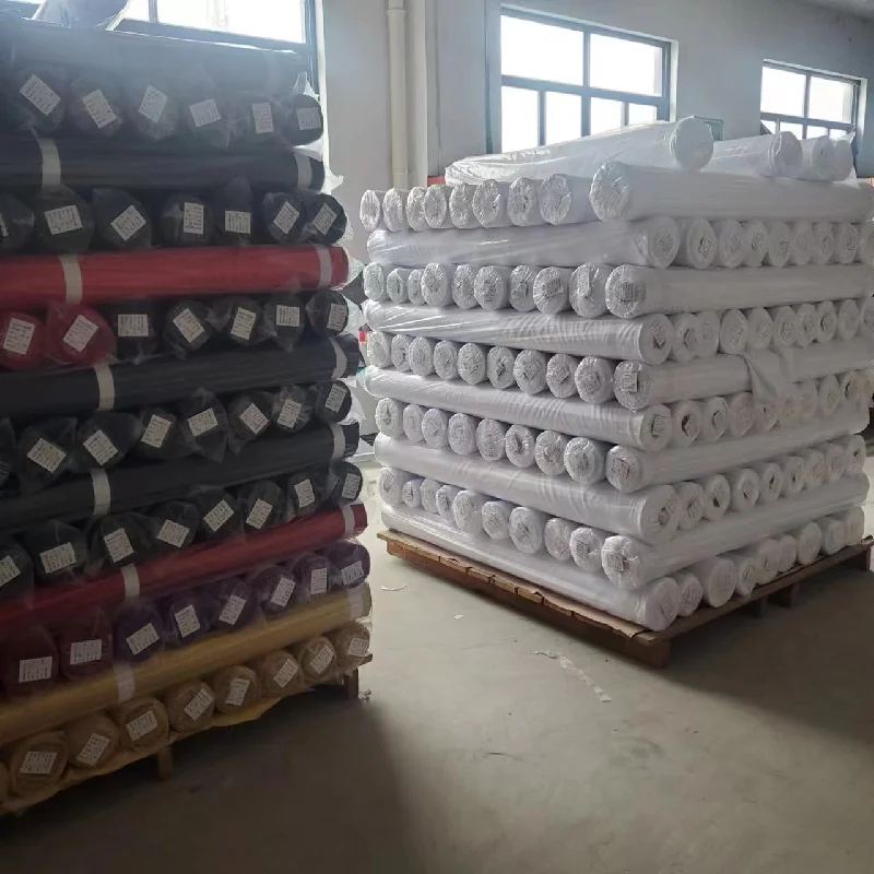 Wrinkle Free Polyester Woven Light Satin Lining Fabric For Suits Roll Packed