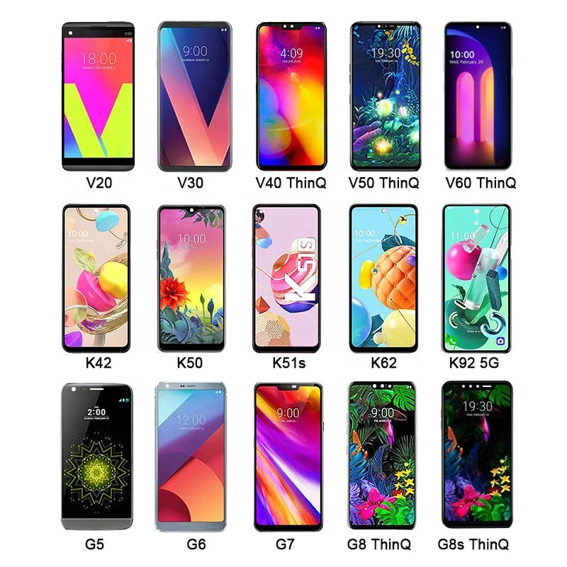 Pantalla G2 G5 G6 G8 G8s G8x Display LCDs for LG K10 K41s K42 K50s K51 K61 LCD Touch Screen for LG V20 V30 V40 V50 V60 ThinQ 5G