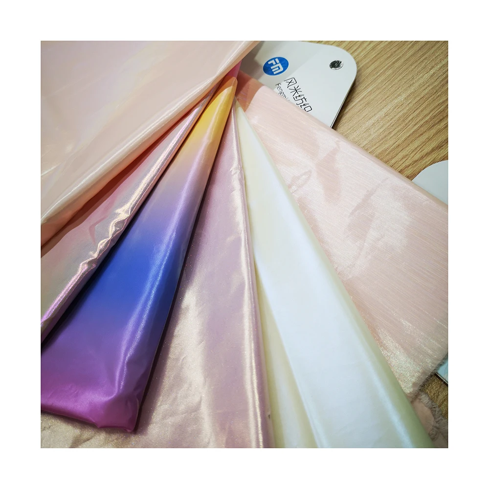  Foil Finishing Cheap Pink Taffeta Fabric For Street Style Down