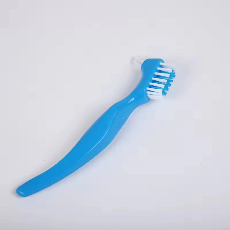 Denture Toothbrush With Ordinary Hard Bristle False Teeth Dual Brush Heads Total Cleaning