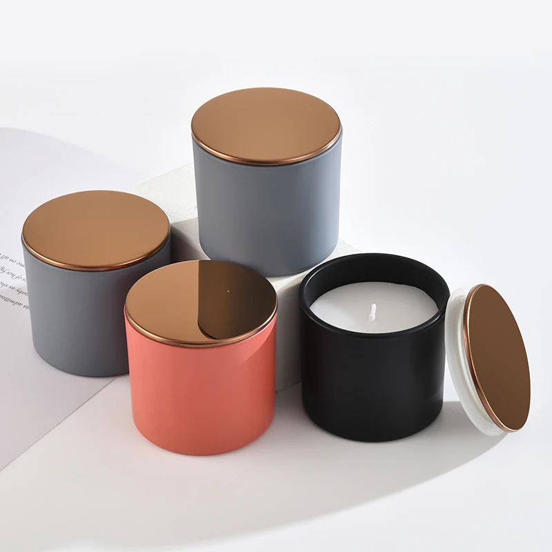 Hot sale multi-sizes colorful high borosilicate glass candles jars for woman DIY candle making gift