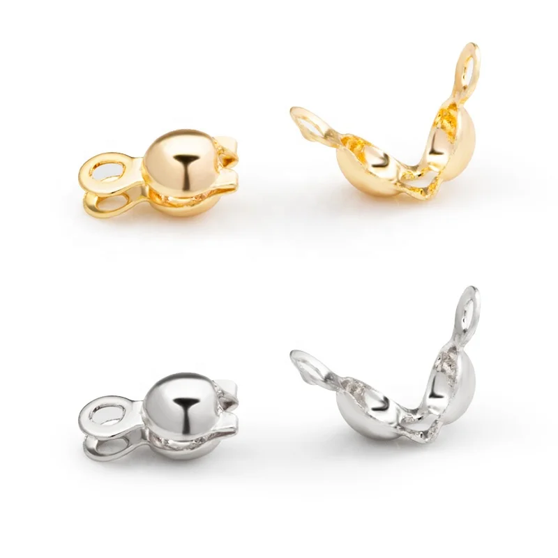 DIY Stainless Steel Connector Clasp with Fitting Ball Chain End Crimps Beads For Jewelry Buckle Making Supplies