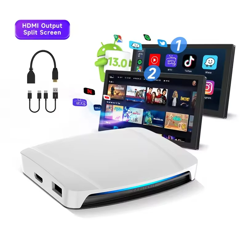 qualcomm SDM660 4G sim card 8+128 wireless carplay ai box usb-c hd-port android 13 carplay ai box android auto 5g wifi