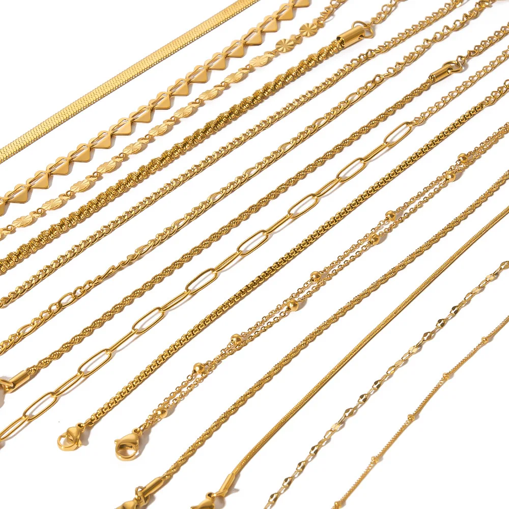 coated Snake Chain thin about twisted link chain Multilayer Luxury Crystal Tennis bracelet Chains for Women Girls New Charm Punk