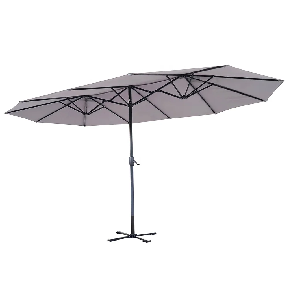 15 ft. Outdoor 3 Head Combined Double Sided Patio Garden Umbrellas Big Size