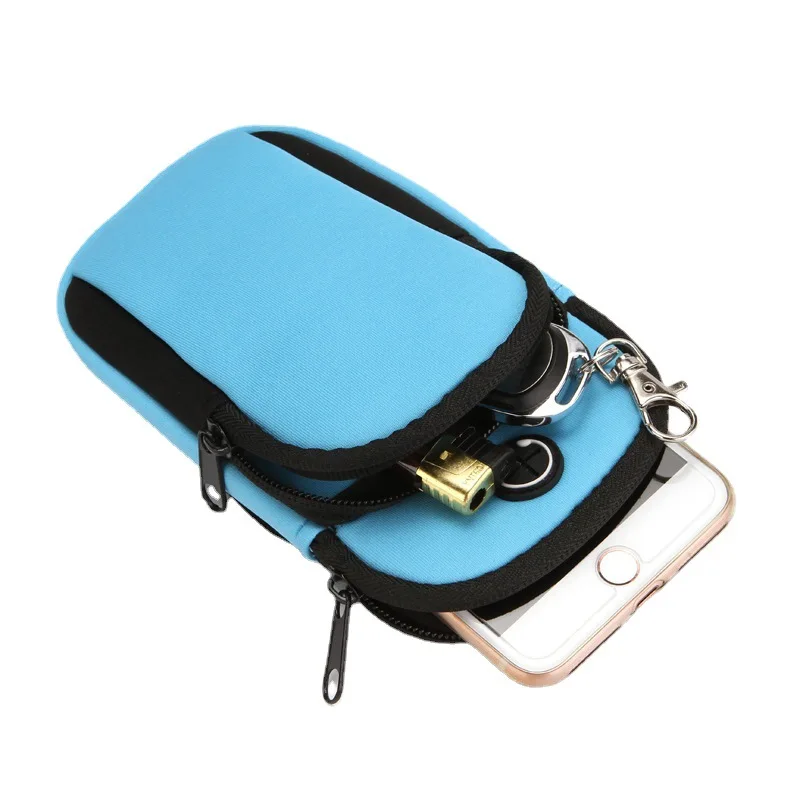 Sports Armband Fit Gym Hiking , Running Gym Universal Smartphone Arm Bag with Earphone Hole Multifunctional Pockets for Phone