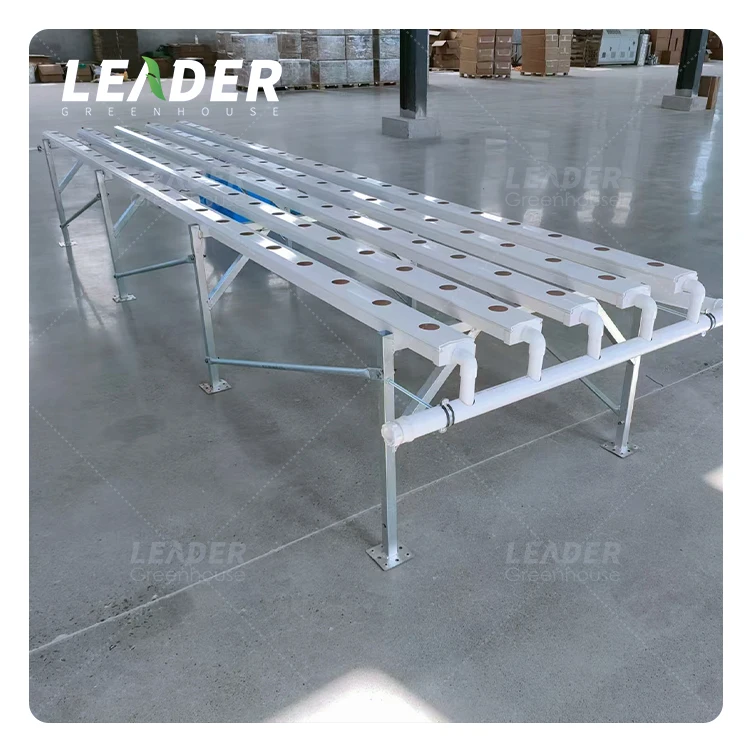Agriculture Hydroponic Planting System Nft Plastic Profile Square Tube PVC Pipe 100*80mm With Flat Rack for Support