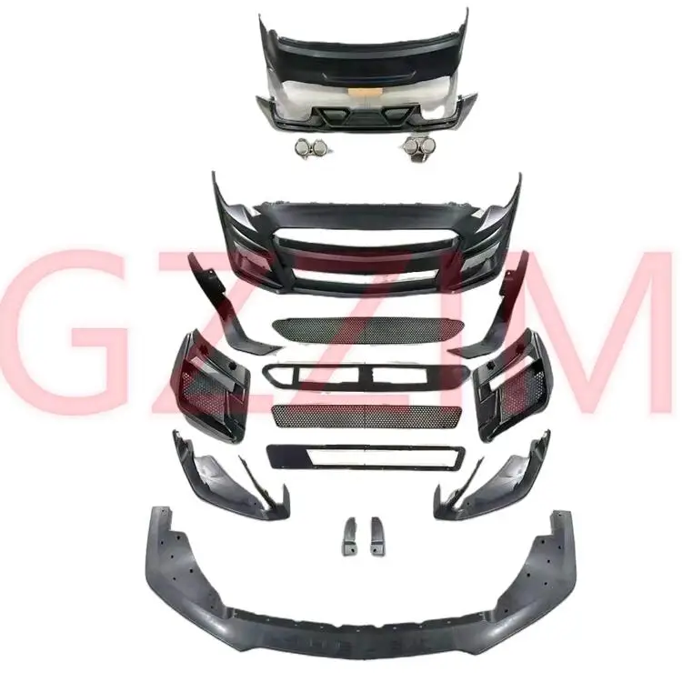 Factory-direct Plastic Front Grille Lamp Front & Rear Bumper Upgrade Bodykit For Mustang 2018-2020 Upgrade To GT500