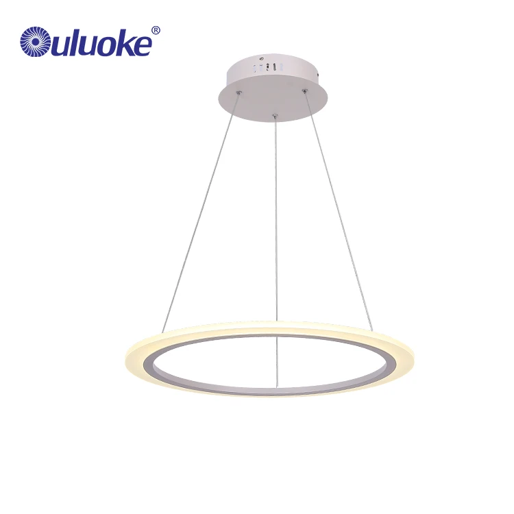 Modern Simple Indoor Delicate White Ring Decorative Aluminum Led Chandelier Pendant Lamp