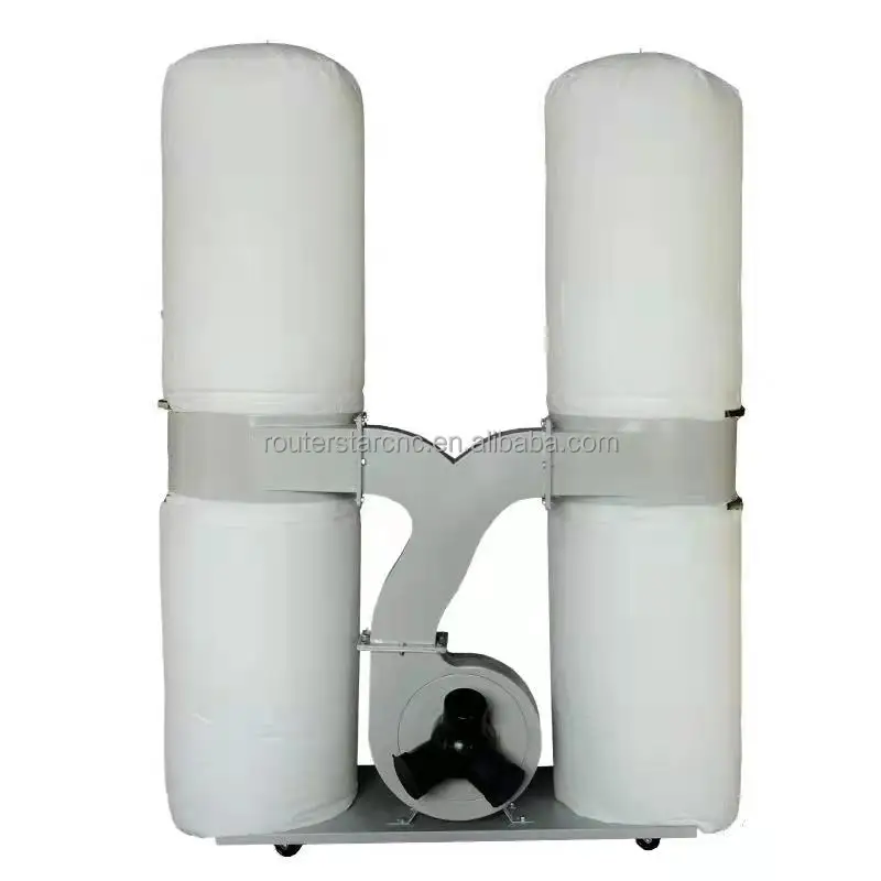 dust collector cyclon woodworking for cnc router/dust collection for woodworking 3kw double bag
