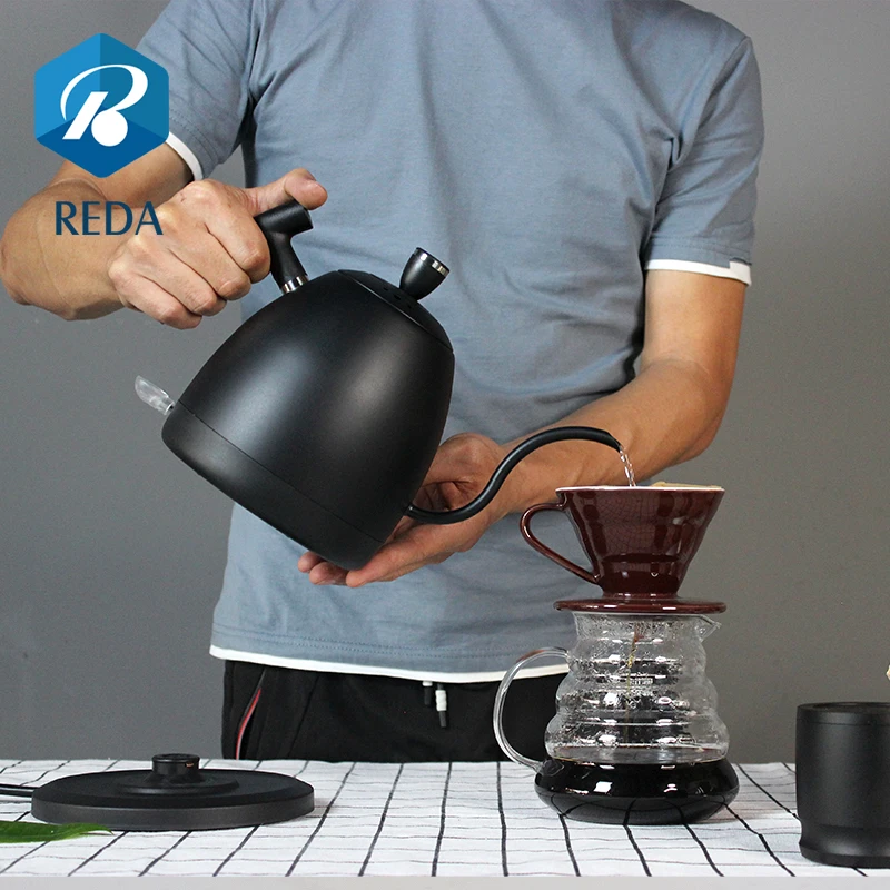 1000ml Electric Variable  Yellow  Color Stainless Steel Gooseneck Pour Over Coffee Kettle  with 360 Degree Rotational Base