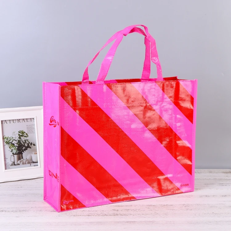 eco-friendly purple custom size woven polypropylene bags large eco-friendly printing logo shopping woven bag