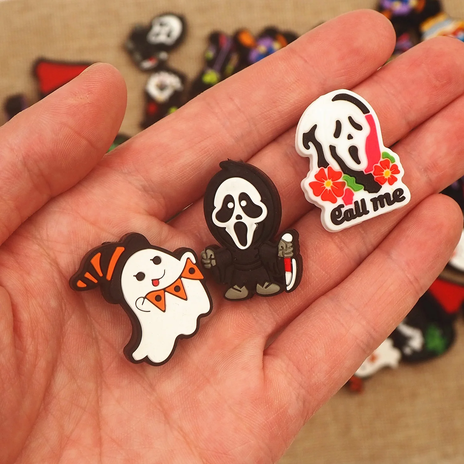 Custom Design BPA Free Easy String Pen Making DIY Jewelry Necklaces Halloween Skull Focal Bead