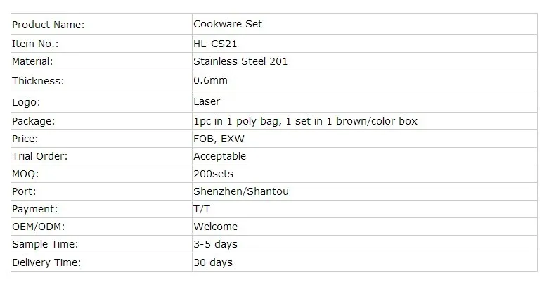 
10pcs Pot Pan Stainless Steel Cooking Pot Cookware Set 