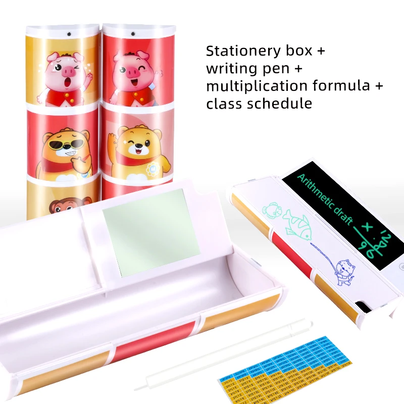 Custom School 6.5Inch 360 Change One Key Delete Surface Unicorn Pencil Case With Lcd Writing Tablet Kids