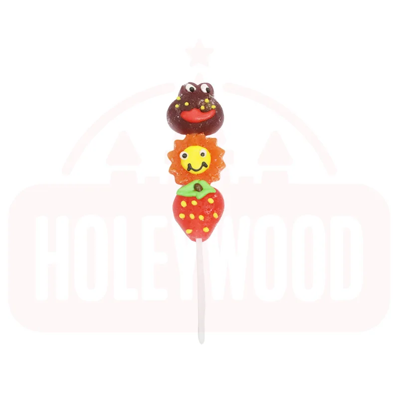HOLEYWOOD 33g Frog Strawberry Pectin Strings Hand-Crafted Delicate Lollipops with Fruit Flavored Packaged in Bags