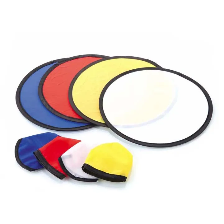 Custom Printed Soft Nylon Flying Disc Round Hand Folding Fan Foldable Nylon Disc with Pouch