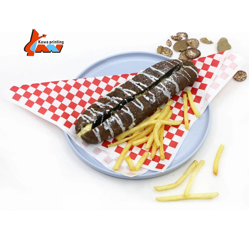 Упаковочная бумага для упаковки сэндвичей гамбургеров картофеля фри 30 х30