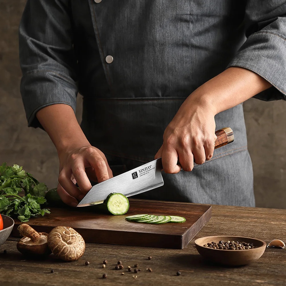 XINZUO Japanese ZDP189 Composite Steel Bunka Knife 6.5 inch New Desert Ironwood Handle Sharp Kitchen Chef Knives Custom