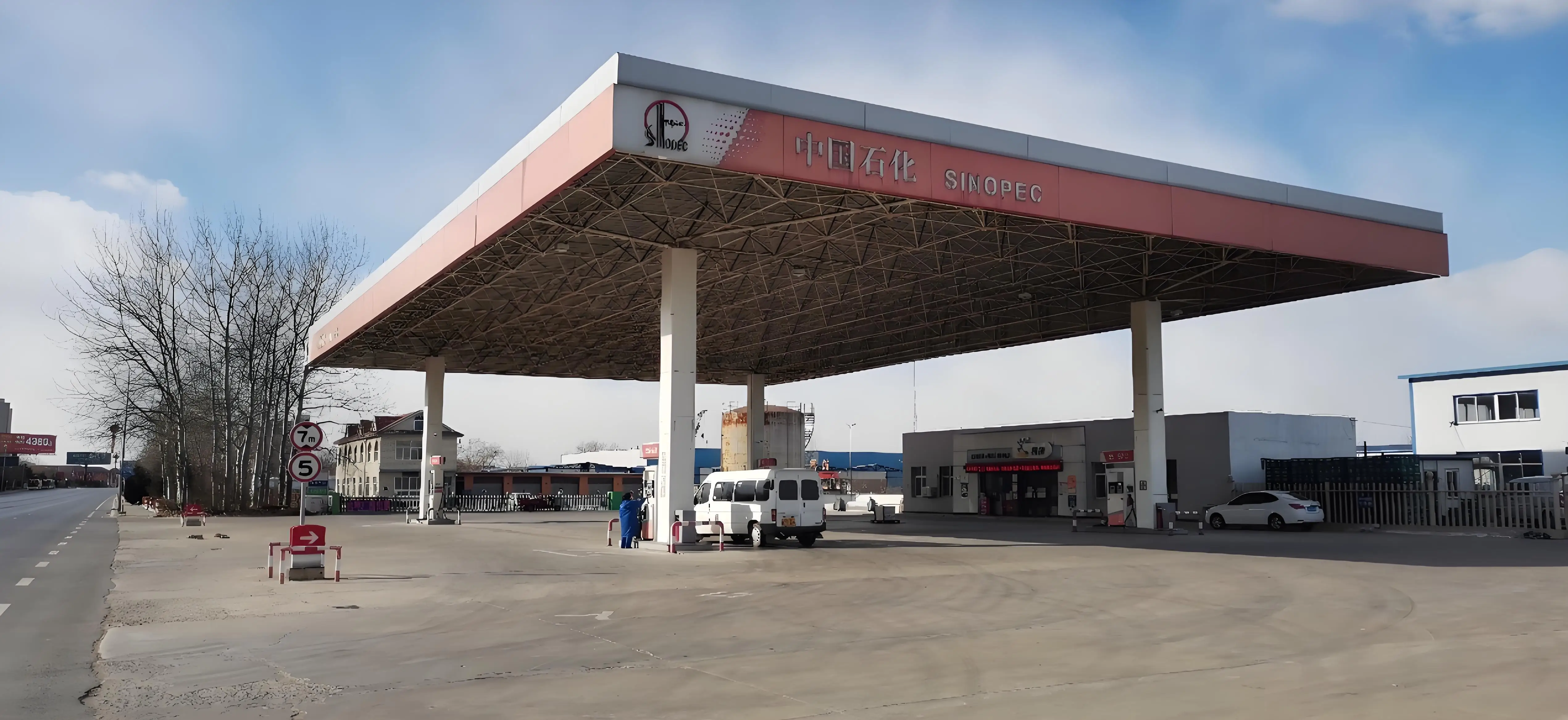 Steel Roof Structure for Gas Station | Durable Space Frame Canopy for Fuel Station